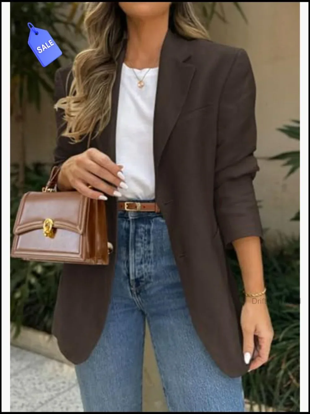 Business Casual Blazer Long Sleeve Notch Lapel Open Front Pockets - Picture 3 of 7
